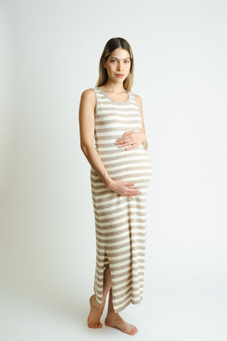Le Striped Dress (Ivory/ Raw)
