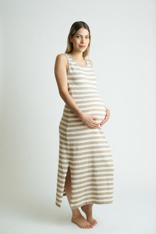 Le Striped Dress (Ivory/ Raw)