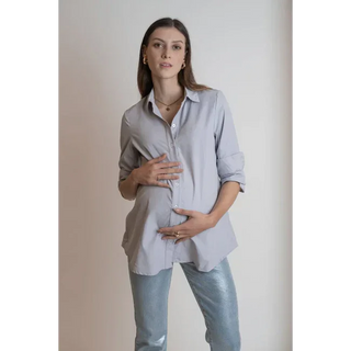 Le Button Shirt (Pale Blue) - L / Gray - lebump.mx