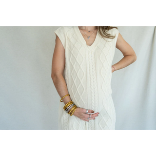 Le Knit Dress (Ivory) - UNITALLA / Beige - lebump.mx