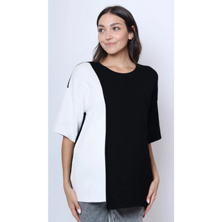 Le Bicolor Top (Black / White) - XS-S / Black - lebump.mx