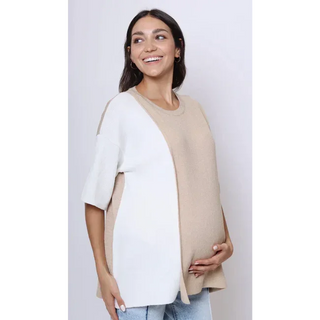 Le Bicolor Top (Black / White) - XS-S / Beige - lebump.mx
