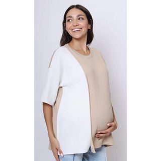 Le Bicolor Top (Sand/ White) - XS-S / Beige - lebump.mx