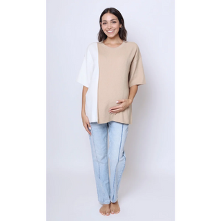 Le Bicolor Top (Sand/ White) - lebump.mx