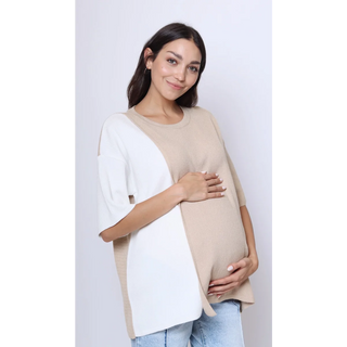 Le Bicolor Top (Sand/ White) - lebump.mx