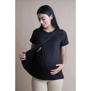 Le Breastfeed Tshirt (Black) - XL / Black - lebump.mx