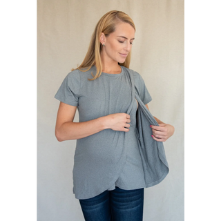 Le Breastfeed Tshirt (Gray) - lebump.mx