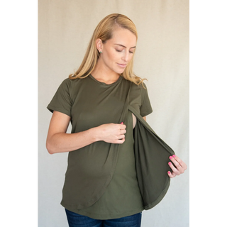 Le Breastfeed Tshirt (Olive) - lebump.mx