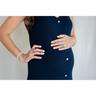 Le Button Dress (Navy) - Unitalla / Navy - lebump.mx