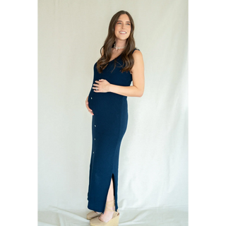 Le Button Dress (Navy) - Unitalla / Navy - lebump.mx