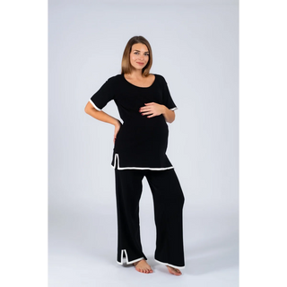 Le Combined Pants Set (Black / Ivory) - lebump.mx