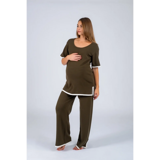 Le Combined Pants Set (Olive / Ivory) - lebump.mx