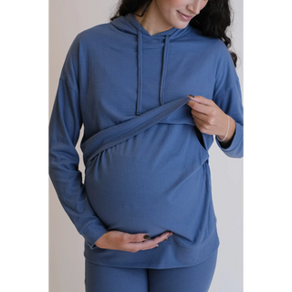 Le Hoodie Rib Set (Navy) - lebump.mx