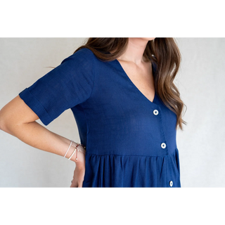 Le Linen Dress (Blue) - lebump.mx