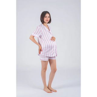 Le Short Striped Pijama (Pink / White) - lebump.mx