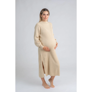 Le Turtle Neck Dress (Camel) - UNITALLA / Beige - lebump.mx