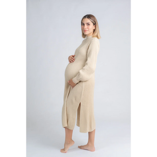 Le Turtle Neck Dress (Camel) - UNITALLA / Beige - lebump.mx